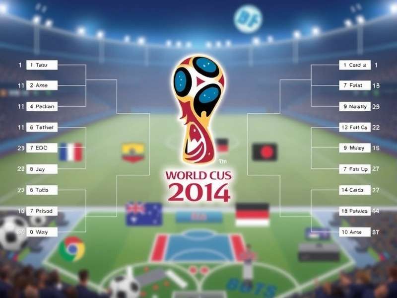2014 FIFA World Cup bracket diagram showing match schedules
