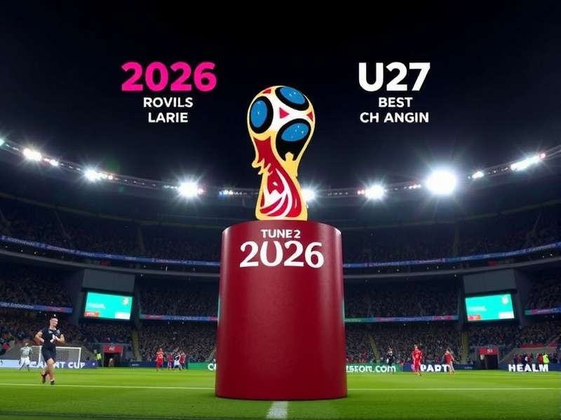 Football World Cup draw ceremony with balls and teams