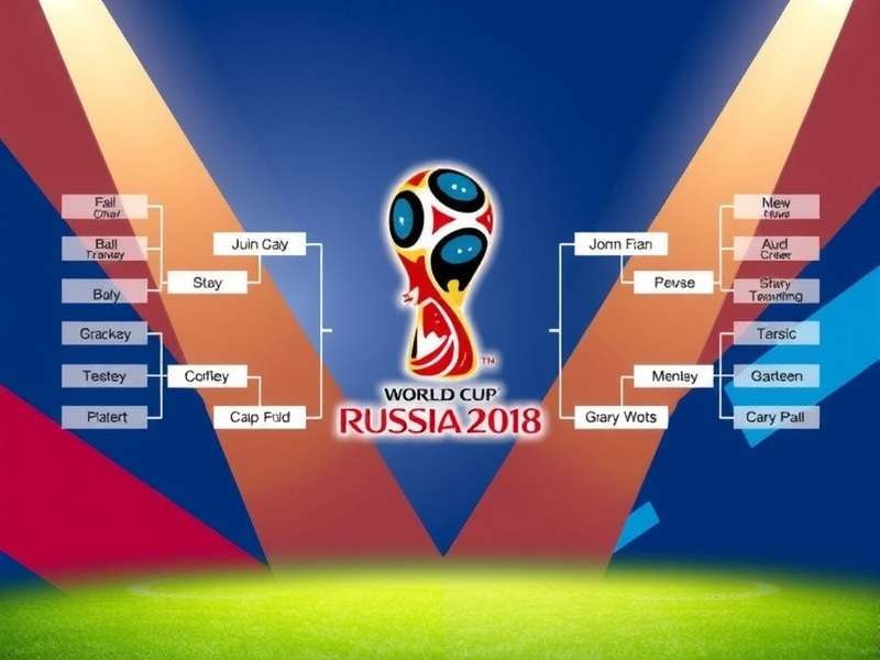 A detailed World Cup tournament bracket diagram on a screen