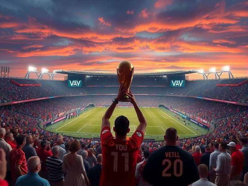 World Cup trophy and game logo