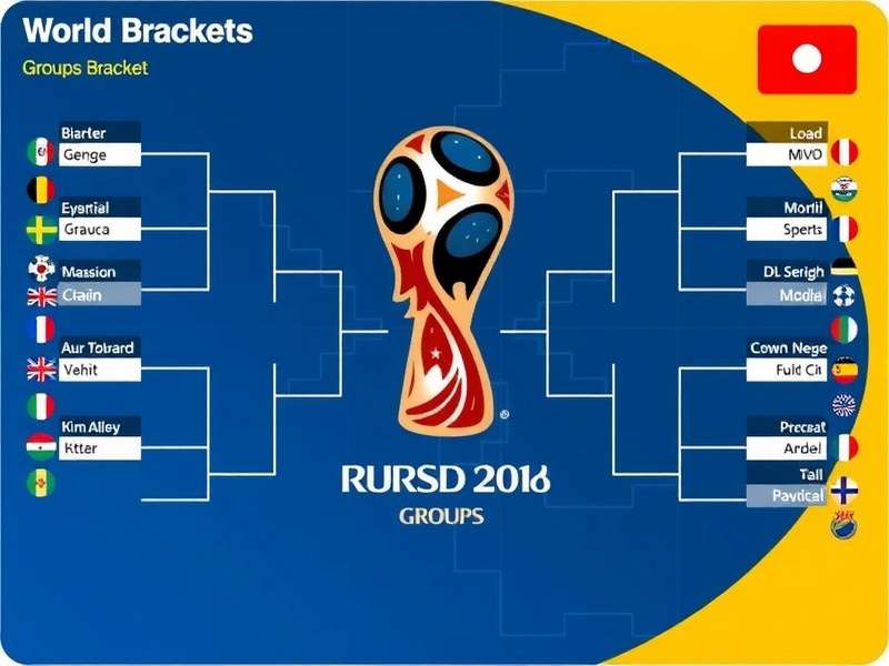 Visual representation of a World Cup tournament bracket on a tactical board