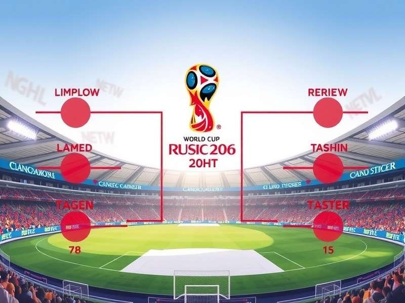 Visual representation of a football tournament knockout bracket with connecting lines