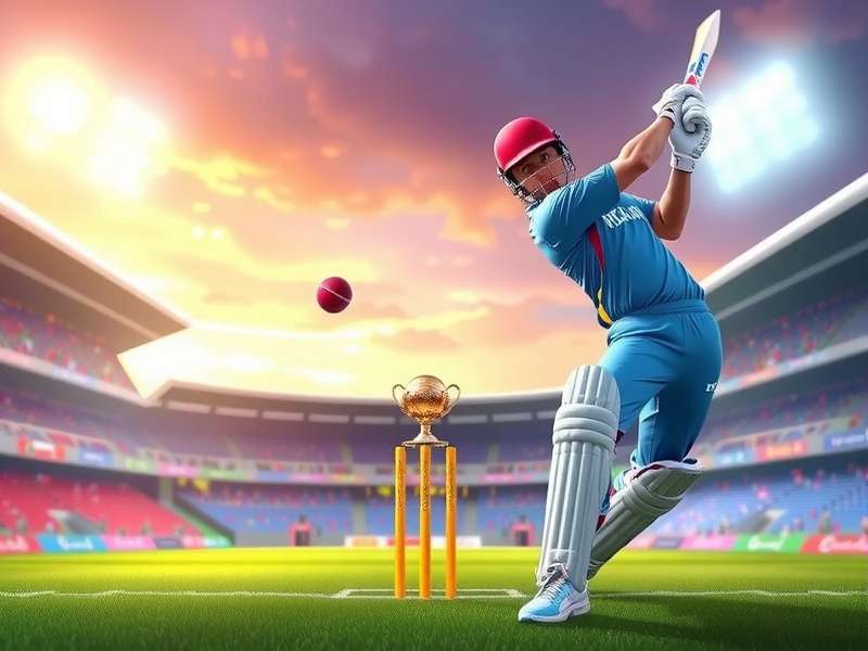 Cricket stadium packed with fans during a World Cup match