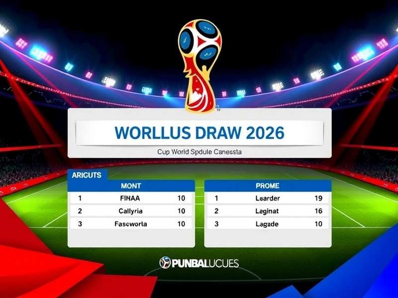 Illustrative graphic of World Cup 2026 Draw ceremony with teams and pots