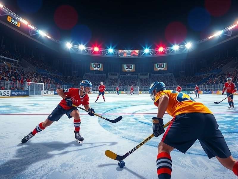 Young hockey players celebrating a goal during a Junior World Cup match