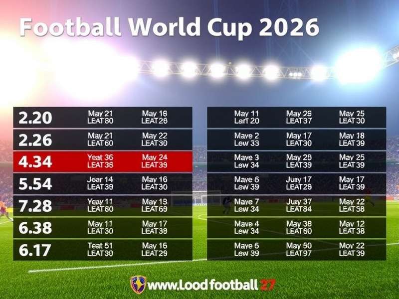 2026 Football World Cup Schedule overview with match fixtures and venues