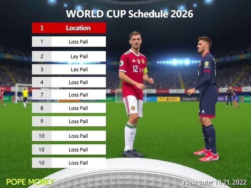 World Cup 2026 panorama showing stadiums across USA, Canada and Mexico with countdown to kickoff