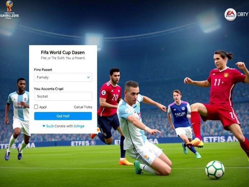 Fifa World Cup Tickets Login portal concept illustration with football and ticket icon