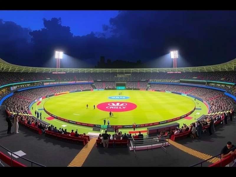 Cricket World Cup 2026 tickets – stadium with floodlights and packed crowd