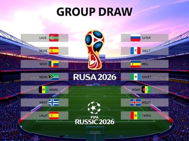 FIFA World Cup 2026 Group Draw official graphic with trophy and groups